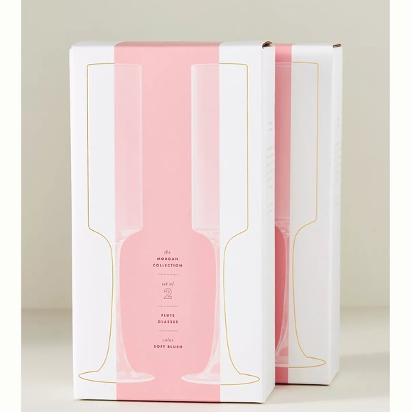 Anthropologie "Morgan Flutes Set of 4 in Soft Blush" NWT - Picture 6 of 9